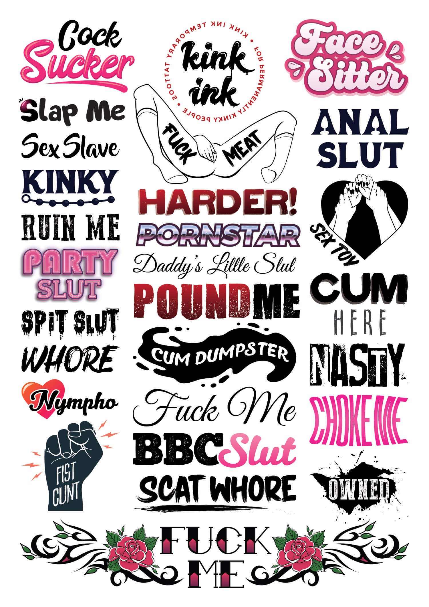 Hardcore Words and Phrases (Mega Sheet photo
