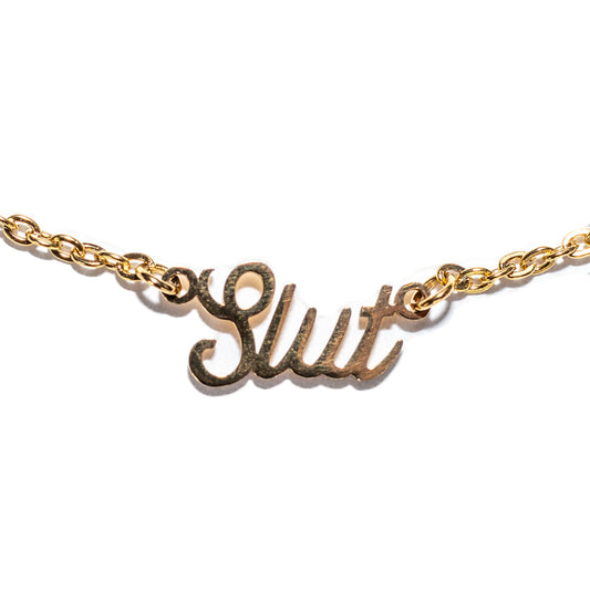 Slut necklace in gold