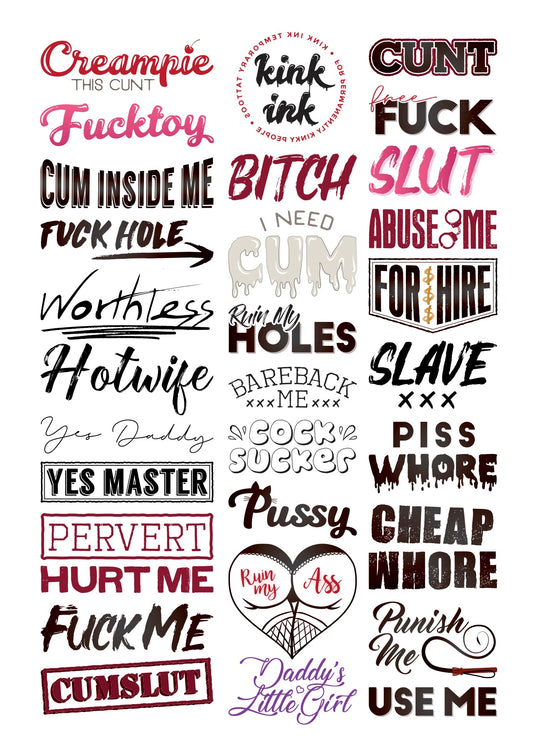 Hardcore Words and Phrases (Mega Sheet #1)